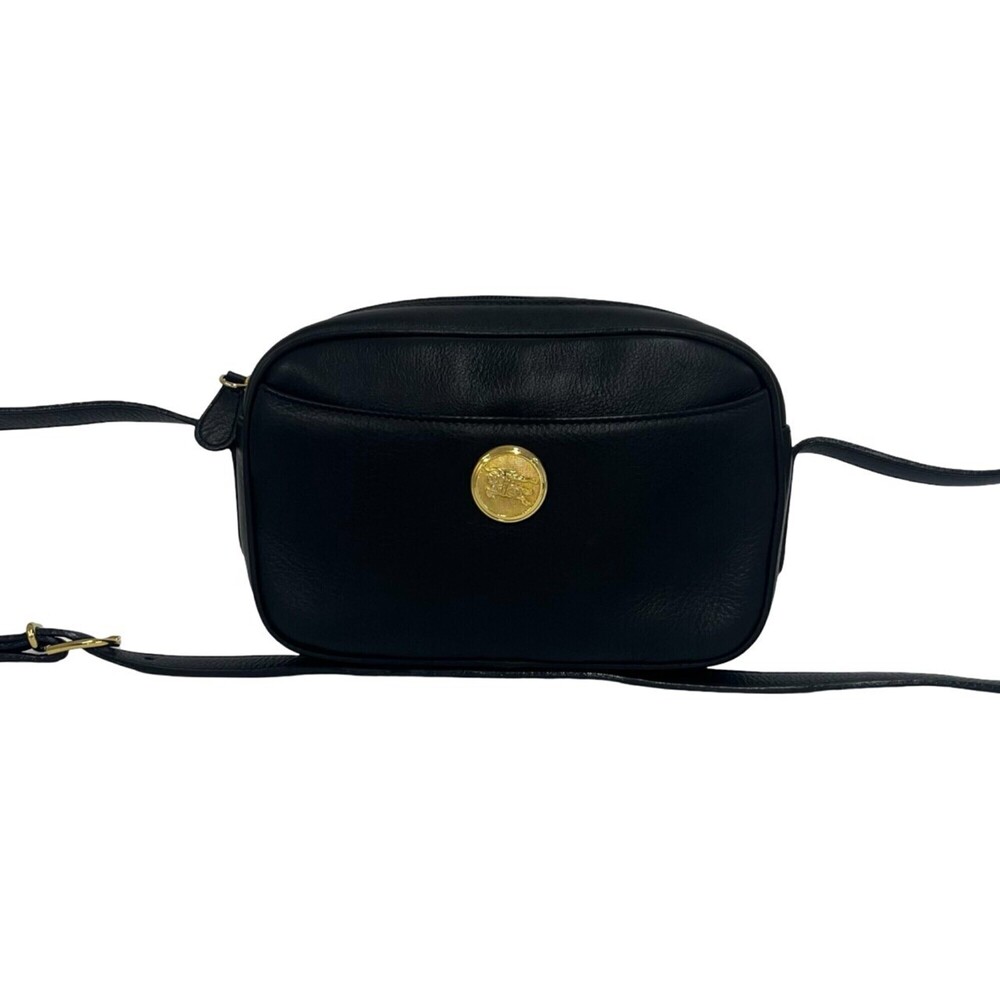 Burberrys Vintage Nova Check Pattern Shadow Horse Logo Hardware Leather Shoul...